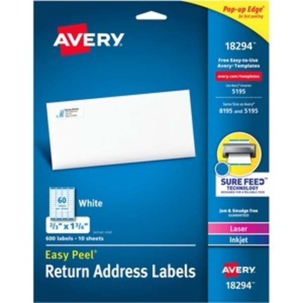Avery Label, Dt, We, 60Up AVE18294
